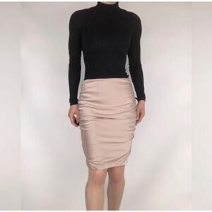 AS by DF Satin Ruched Bodycon Mini Skirt SZ Med